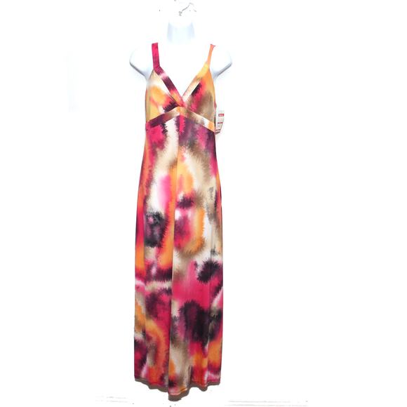 Vintage Sharon Max Abstract Print Maxi Dress Size M NWT - Picture 1 of 6